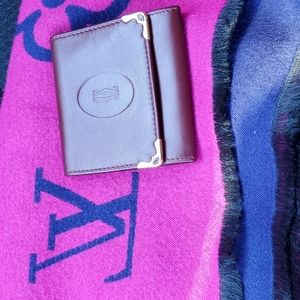 Cartier burgundy leather coin purse